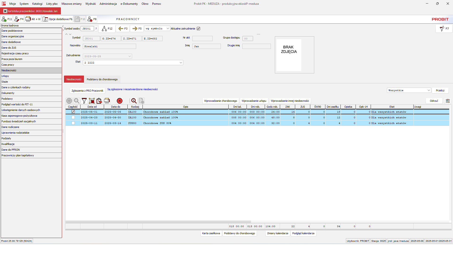 System kadrowo-płacowy PROBIT